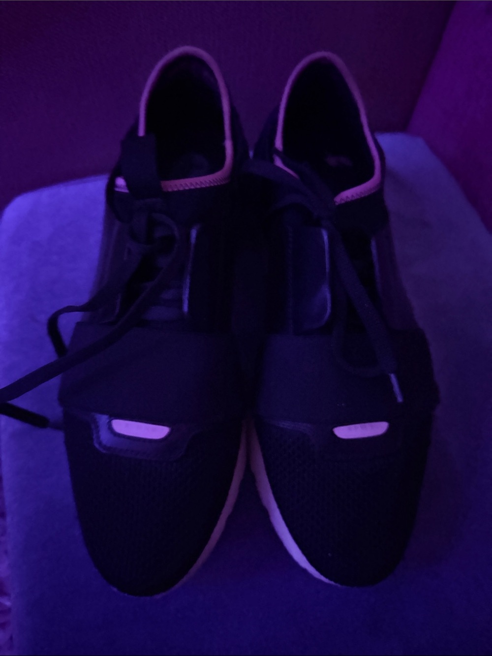 Black and Pink Accent Athletic Sneakers